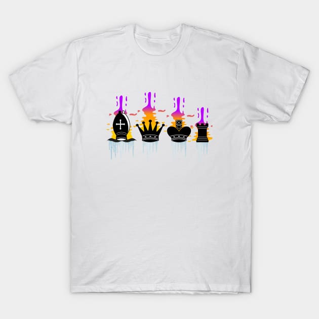 Sunset icy chess pieces T-Shirt by Color by EM